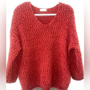 Altar'd State Vibrant Red V-Neck Sweater